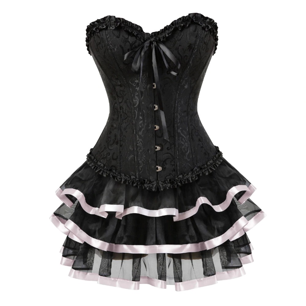 BEBAS ONGKIR Carnival corset Sexy  overbust Corset halloween costume Dress Lace up Lingerie