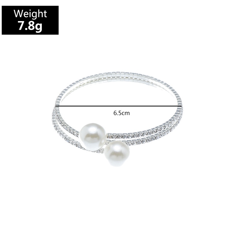 LRC Gelang Tangan Fashion Rhinestone Pearl Multilayer V5311X