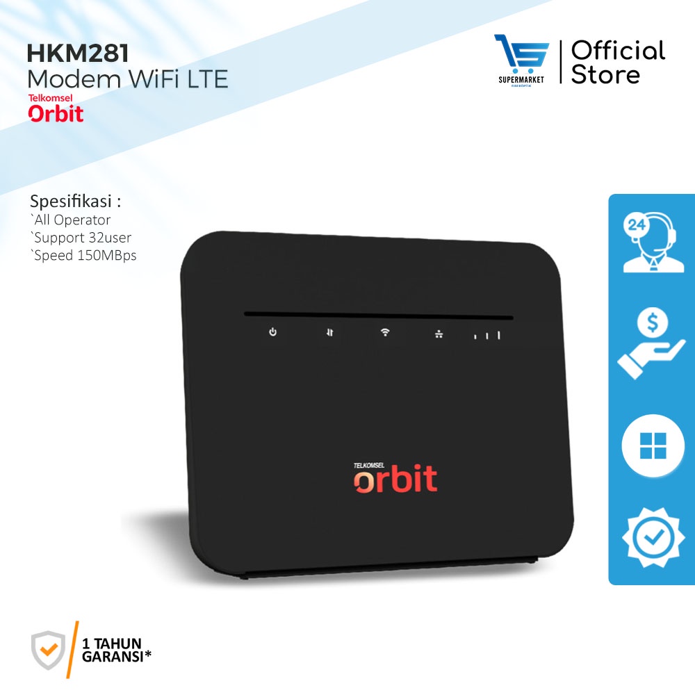 Modem WiFi 4G LTE HKM281 Orbit Pro Telkomsel HKM 281 Router WiFi