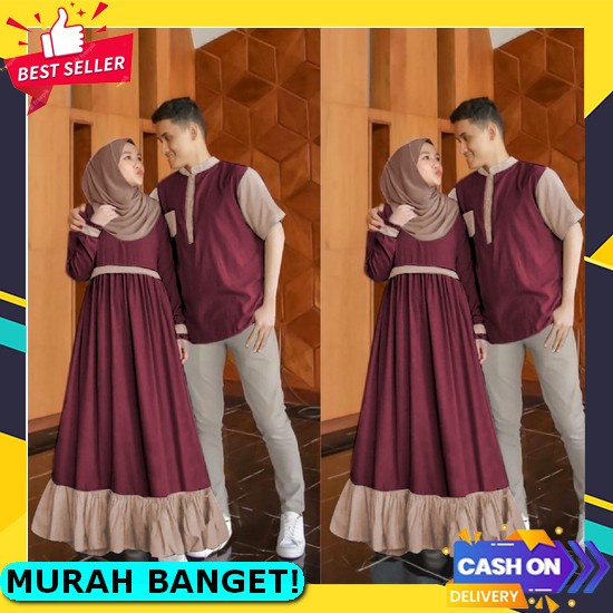 Baju Gamis Maxi Ikat Gopi Lilac Wanita Dewasa Muslim Lengan Panjang Pesta Kondangan Trend Kekinian M