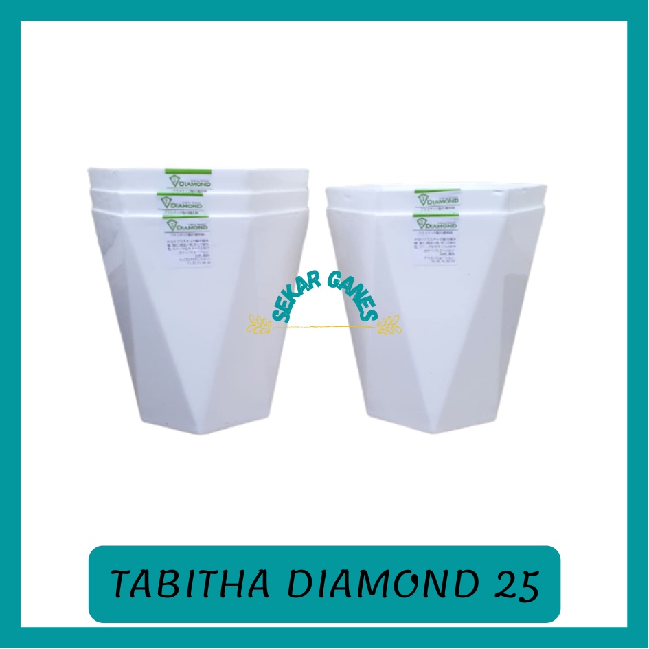 Pot Tabitha Diamond 25 Pot Bunga Tanaman Tinggi Pot Diamond Tabitha Putih Pink 20 25 30 35 Grosir Pot Bunga Diamond Cantik Tebal Bagus