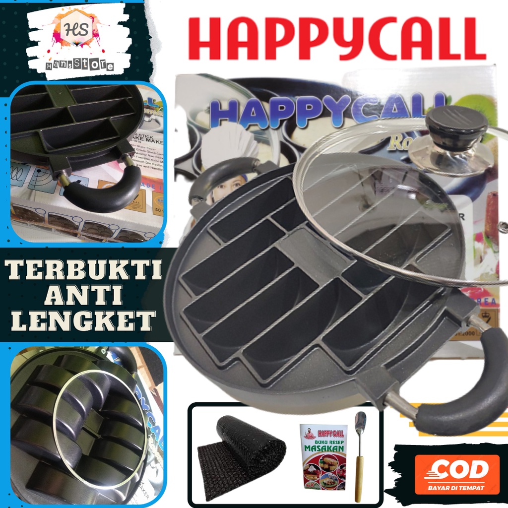 002 Cetakan kue pukis 10 lubang happy call teflon anti lengket Peralatan perlengkapan dapur Rumah Ta