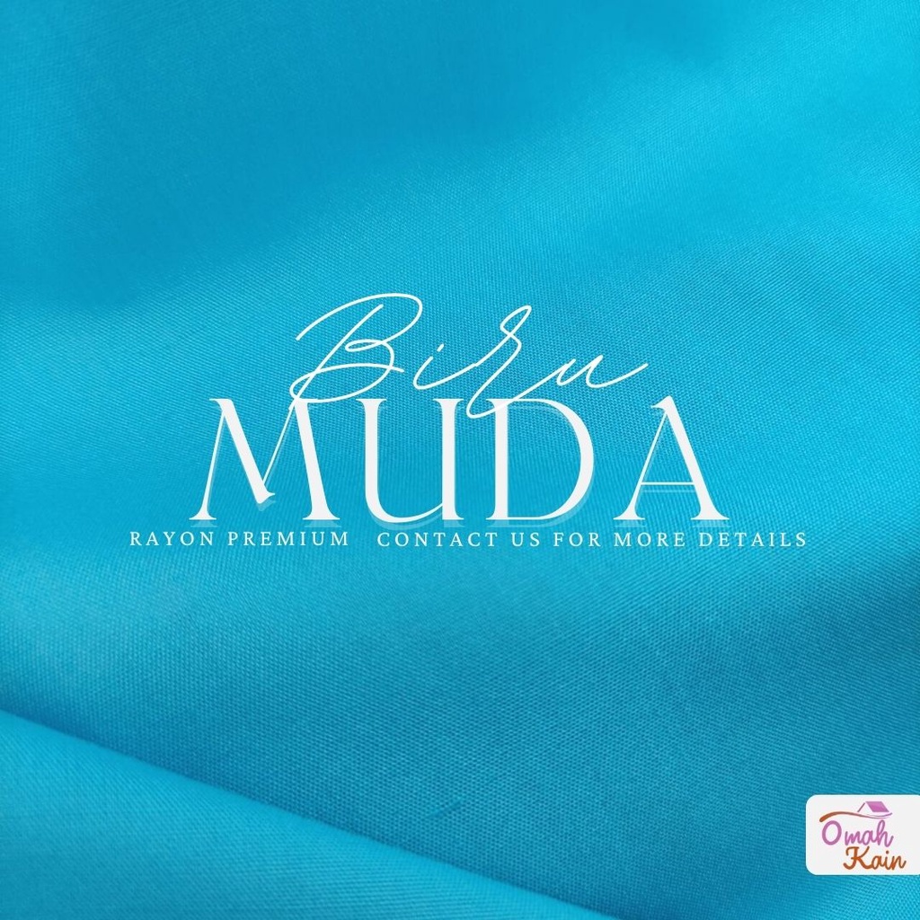 KAIN RAYON POLOS PREMIUM (TIDAK BERBULU, TIDAK NERAWANG,JATUH,ADEM DAN MEWAH)#omah kain-Biru Muda