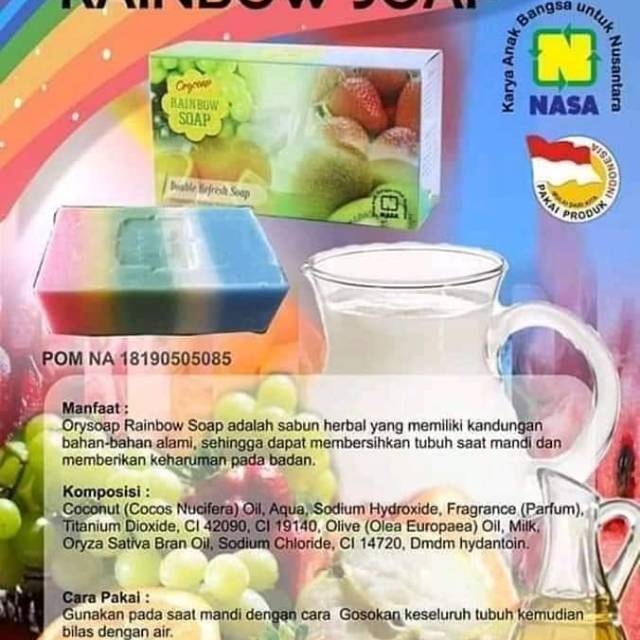 Rainbow Sabun Pemutih Badan original Nasa