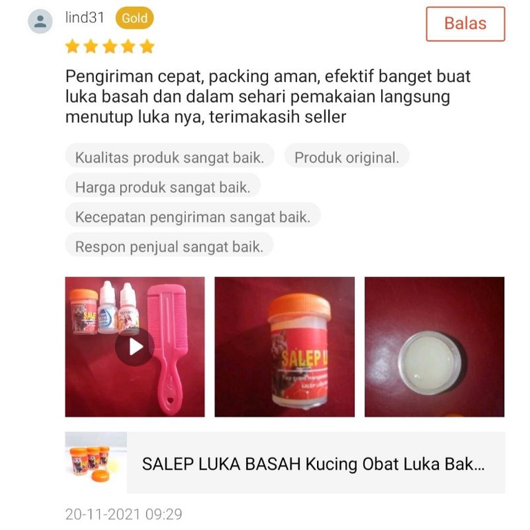 SALEP LUKA BASAH - Obat Luka Kucing Penghilang Borok Bekas Luka Kucing Pencegah Infeksi Luka Kucing