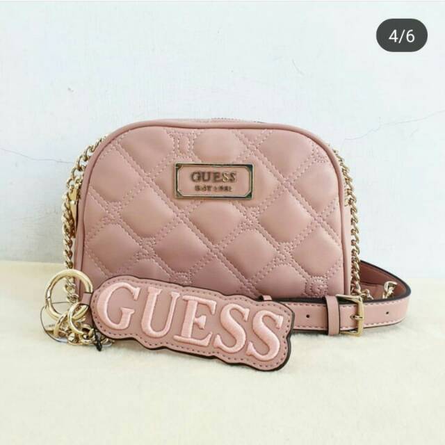 Tas guess quilted emboss bag