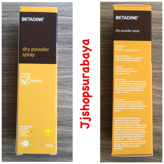 Betadine dry powder spray- impor-antiseptik pembunuh kuman 55 gr