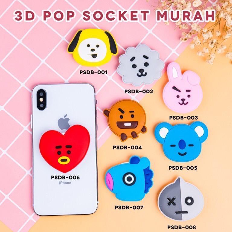 Popsocket 3D Karakter BTS / 3D Cartoon Popsockets/ POP SOCKET BTS PREMIUM - MKM