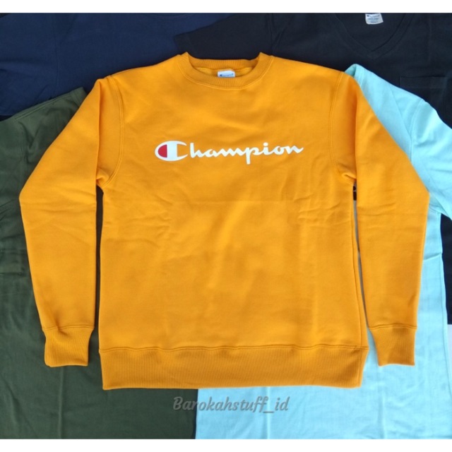 mustard champion crewneck