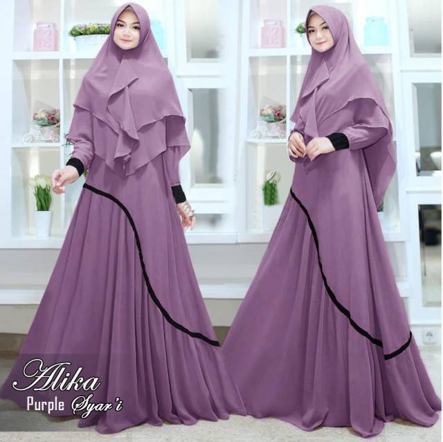 Alika Syar'i Set gamis syar'i dress muslimah jumbo gamis jumbo busui dress busui baju muslim wanita