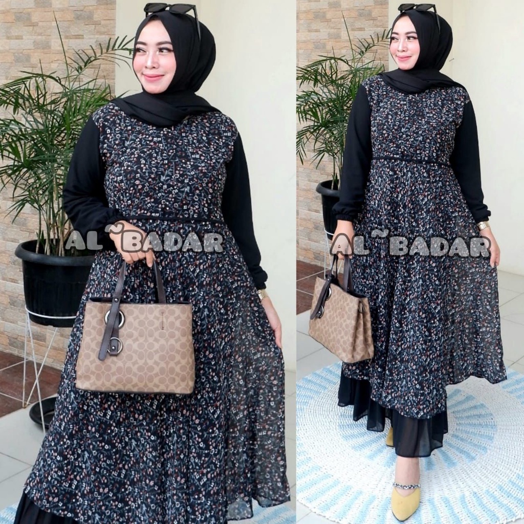 [ BISA COD ] GAMIS CERUTY BABYDOLL MOTIF MODEL 2 LAYER,DRESS CERUTY MOTIF MODEL 2 LAYER FRIEANDLY BUSUI MODEL TERBARU