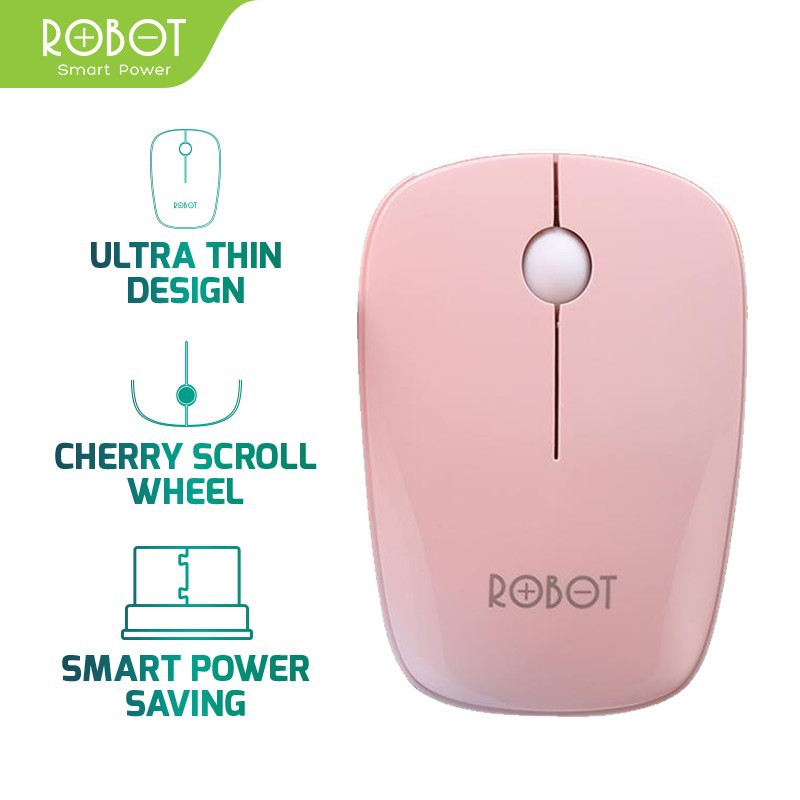 Mouse Wireless Robot M220 Original Tanpa Kabel Lucu Unik 2,4ghz Optical 1600 dpi USB Bluetooth