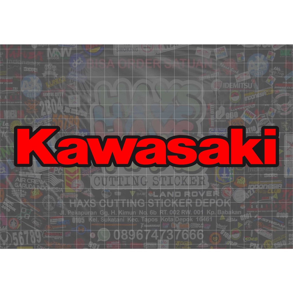 Cutting Sticker Kawasaki Ukuran 19 Cm