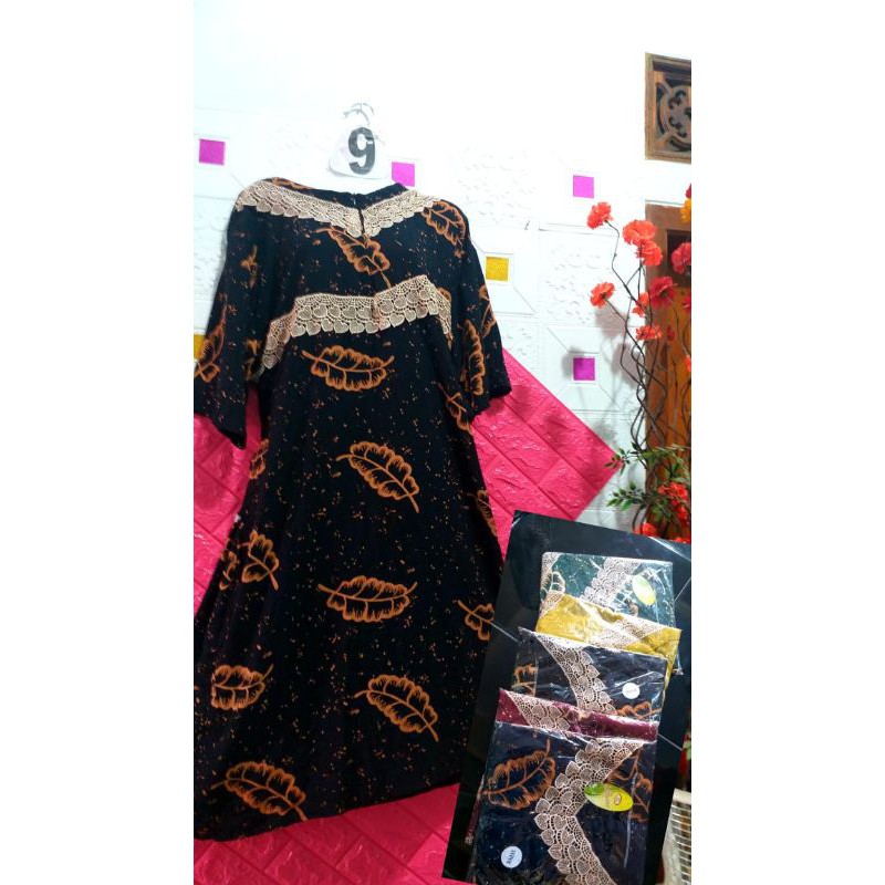 Daster arab jumbo motif daun