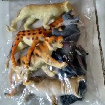 Mainan Binatang karet Wild Life Animal  isi 6pcs binatang