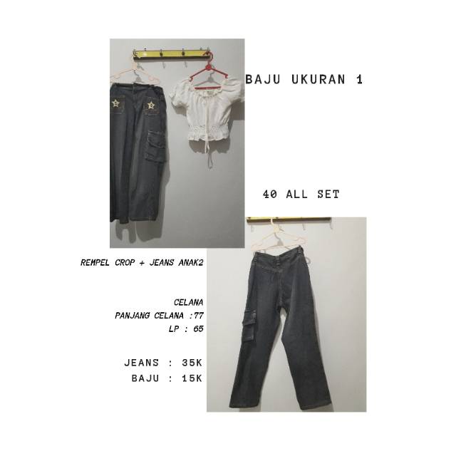 SET CROP TOP + JEANS ANAK2