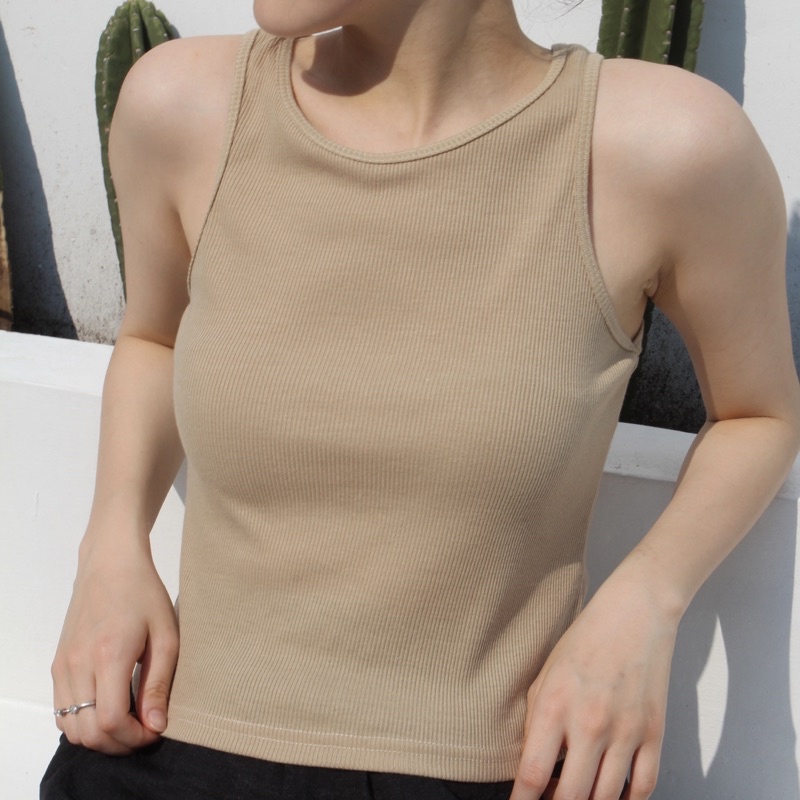 ORA TOP | Ribbed Knit Racer Tank Tanktop Summer Stretch Rib Top Soma