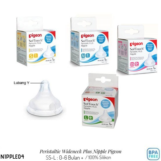 PIGEON NIPPLE PERISTALTIC WIDENECK - NIPPLE PIGEON MURAH - NIPPLE PIGEON WIDENECK nipple04