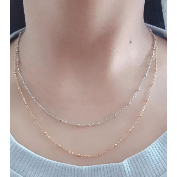 KALUNG JEDAR 2LAYER/ KALUNG PERAK ASLI SILVER 925 LAPIS EMAS/ KALUNG FASHION WANITA TERBARU