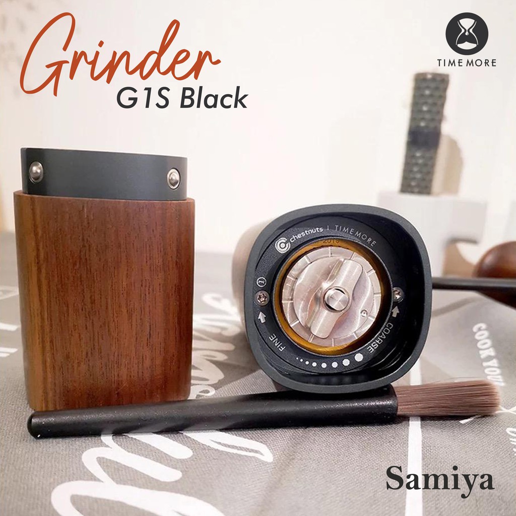 timemore grinder coffee G1 PLUS black E&amp;B burr titanium version / grinder kopi burr premium quality black walnut