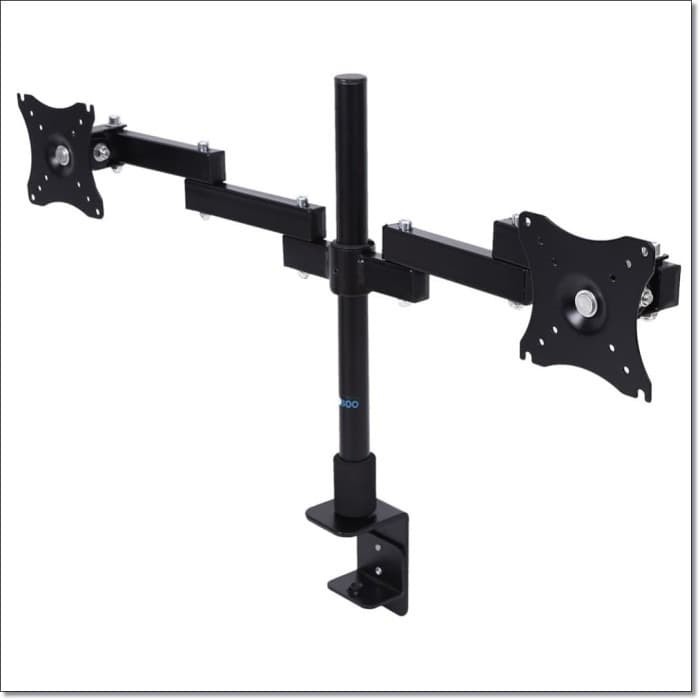 Bracket Dual Arm Dua Monitor TV Breket Table Mount Stand 15 sd 27 Inch