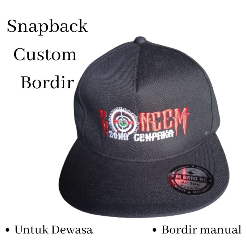 topi snapback distro custom bordir