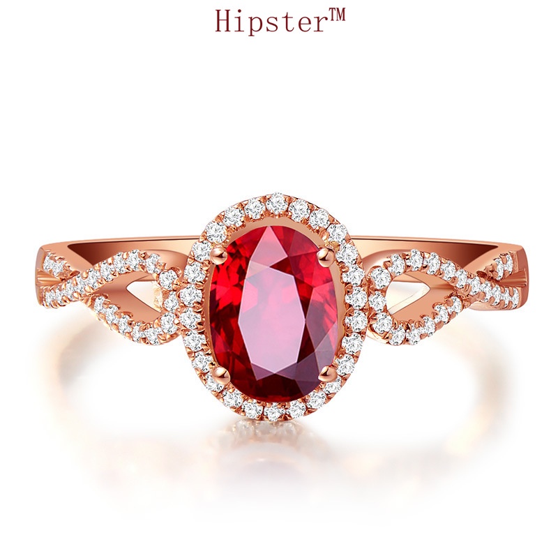 European and American Affordable Luxury Fashion Inlaid Ruby Ring