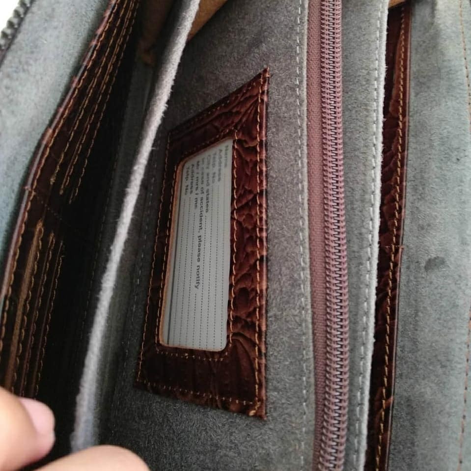 Clucth Handbag Pouch Kulit Asli Motif Batik Cowok Cewek Pria Wanita Laki Perempuan - HALETH Leather