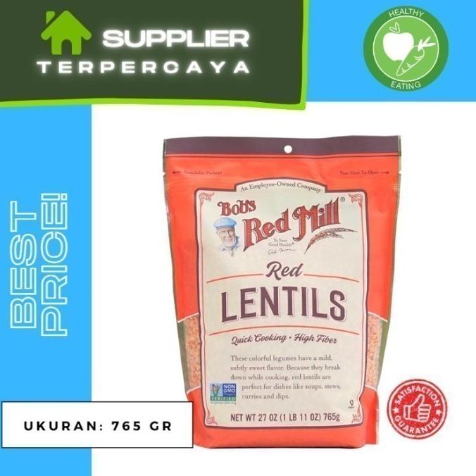 

Bob's Red Mill Red Lentils (Kacang Lentil Merah) 765gr Non GMO - Vegan