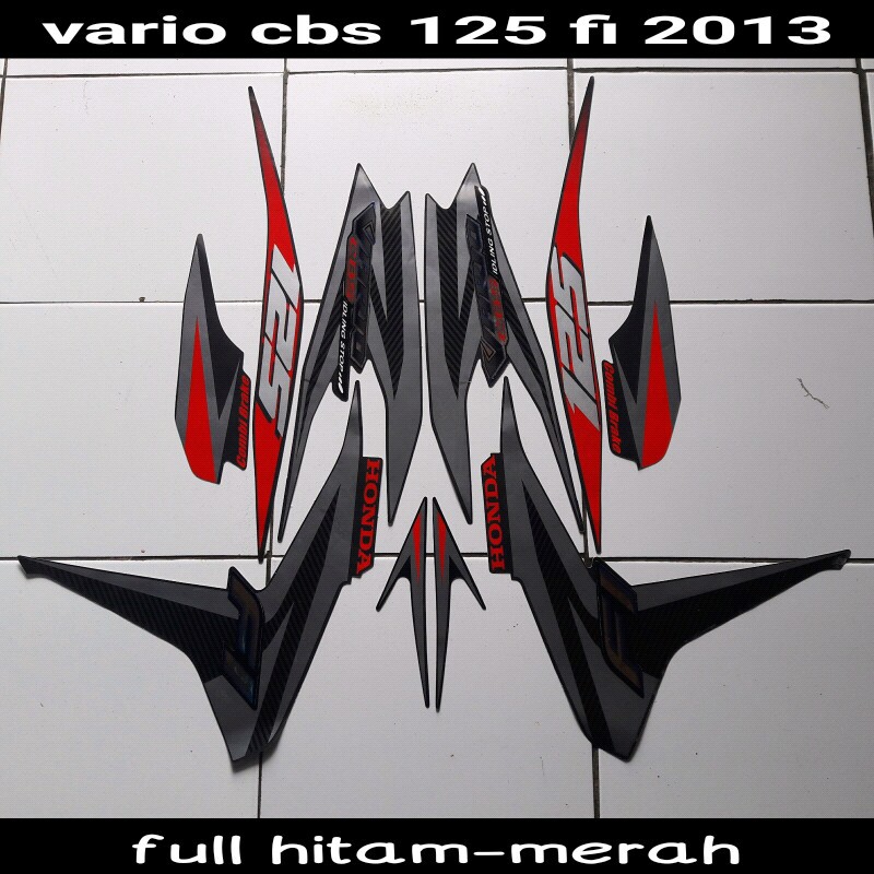 striping Stiker Motor Vario Cbs 125 FI 2013 Hitam