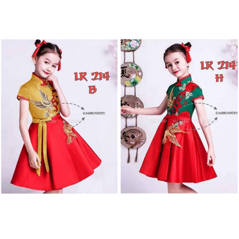 Baju Imlek Anak Kecil Dress Gaun Imlek Balita Cewek Perempuan 1 2 3 4 5 6 7 8 Tahun Murah Acara Hari