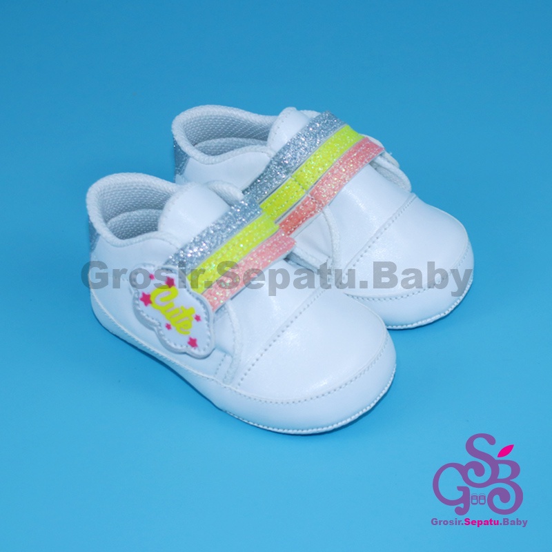 prewalker sepatu bayi perempuan umur 2 - 14 bulan model Cute Rainbow