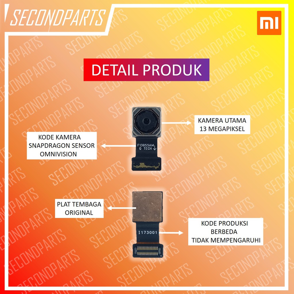 KAMERA BELAKANG XIAOMI REDMI NOTE 4 / NOTE 4X SNAPDRAGON SENSOR OMNIVISION ORIGINAL COPOTAN