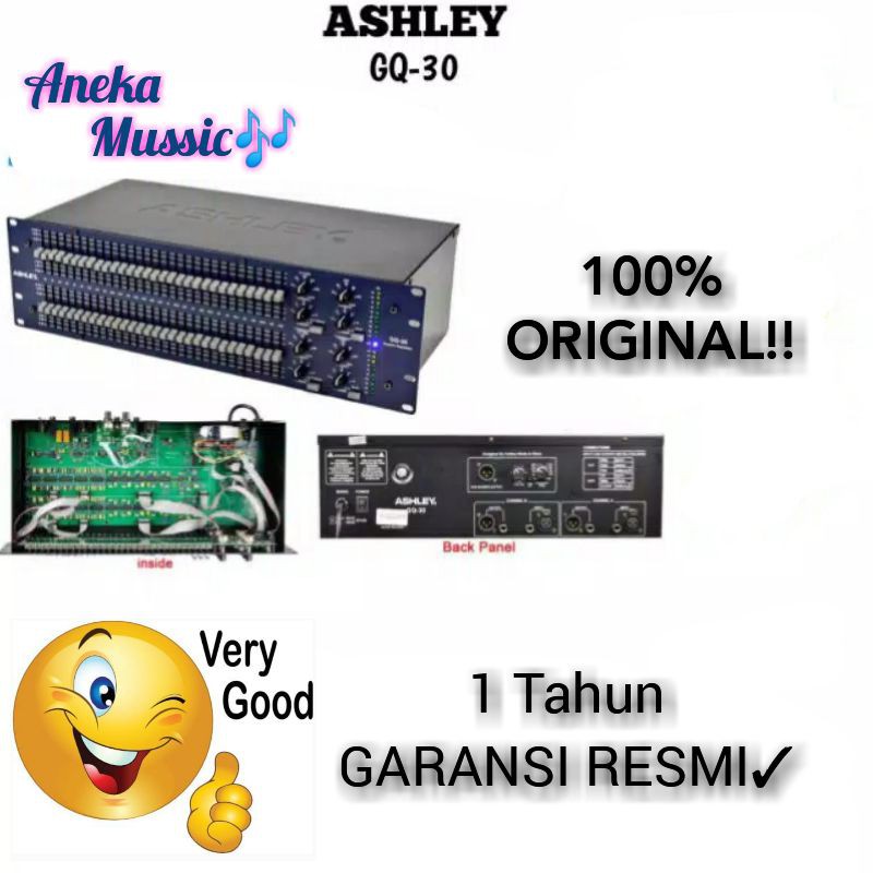 Equalizer Ashley GQ30 ORIGINAL GARANSI RESMI With Output Subwoofer