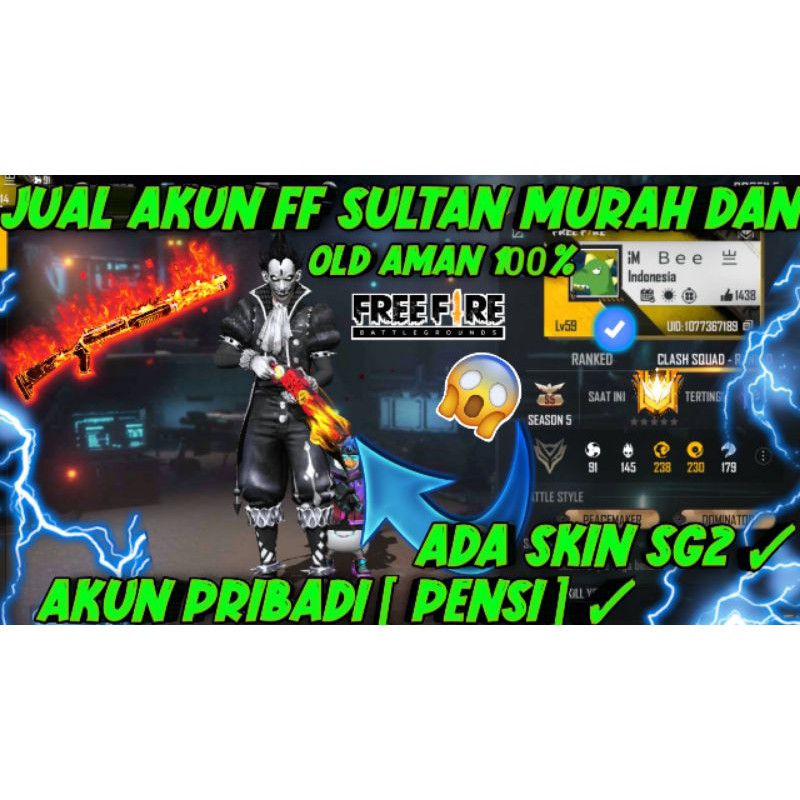 Jual Akun Ff Sultan Murah Dan Old Ada Skin Sg2 Terbaru Shopee Indonesia