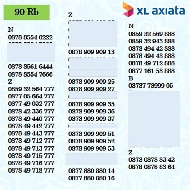 Nomor cantik XL axiata 4G ready kartu perdana nomer triple 888 ujung