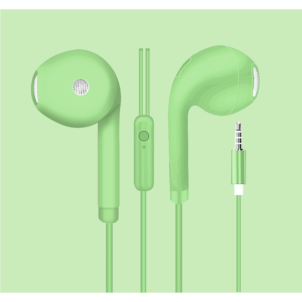 Earphone In-Ear Musik Universal Desain Macaron Dengan Kabel Jack 3.5mm Untuk Smartphone