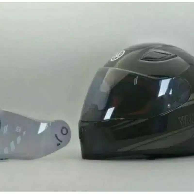 kaca helm yamaha full face / kaca helm standar vixion full face warna hitam + warna bening kaca helm