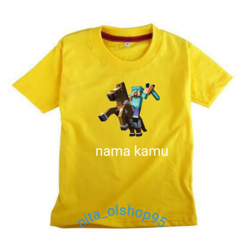 baju minicraft baju anak karakter kaos anak