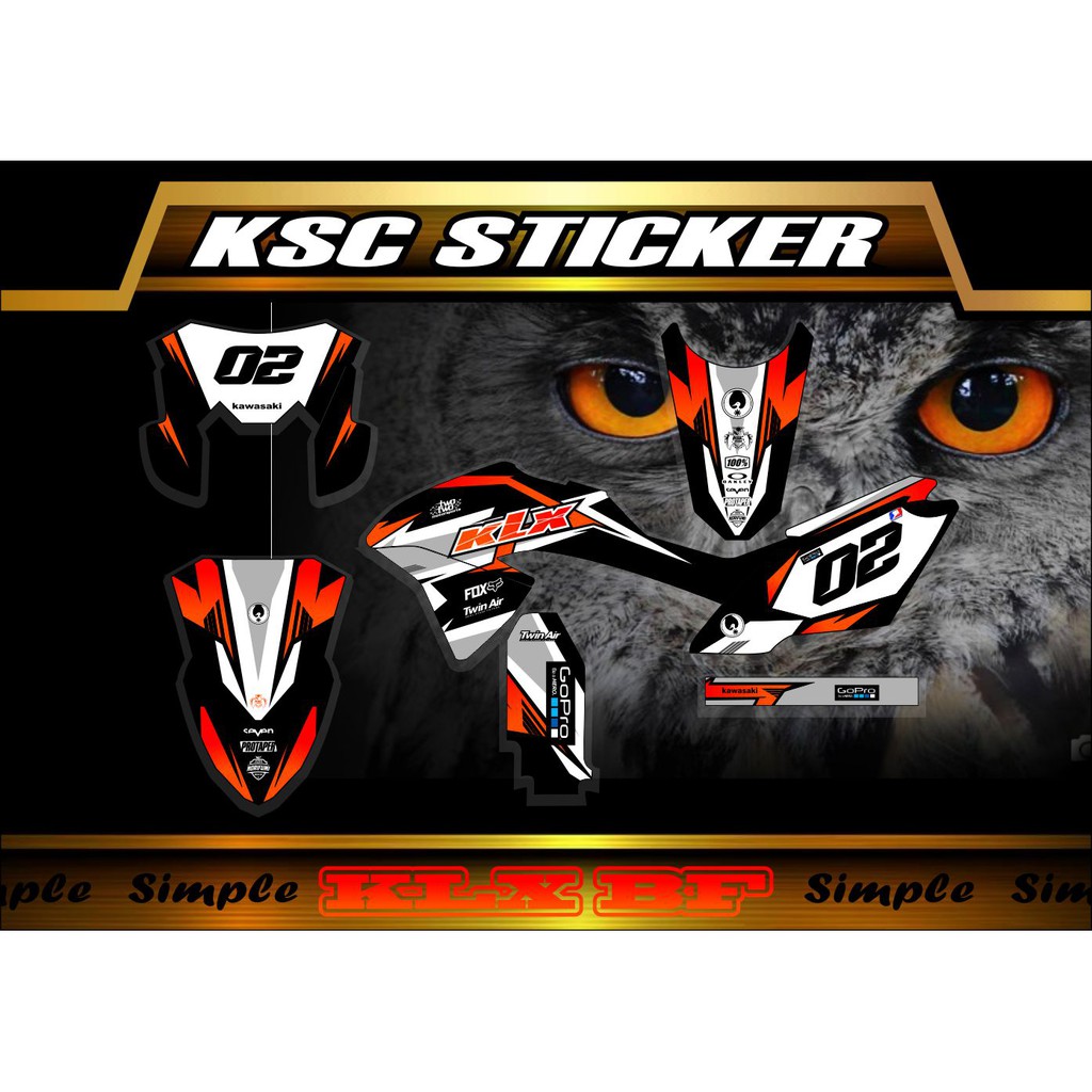 decal klx bf 150 simple merah