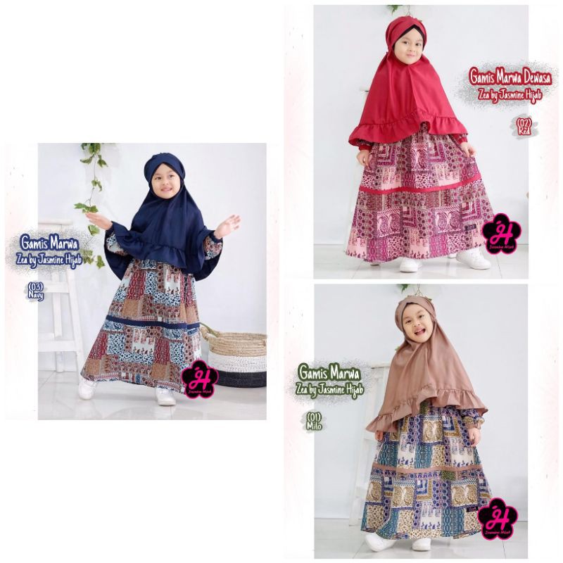 ZEA - Gamis Marwa Etnik Gamis anak usia 1-8 tahun, Gamis anak motif, Gamis anak maroon