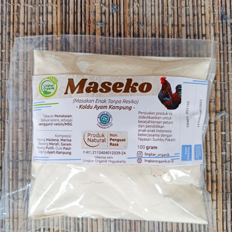 Maseko Kaldu organik Ayam REFILL 100gr - Non GMO - Non MSG - Lingkar Organik - kaldu mpasi