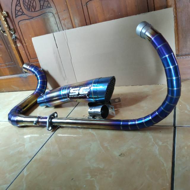 Knalpot racing sc project kidal kobra full bluemoon vixion