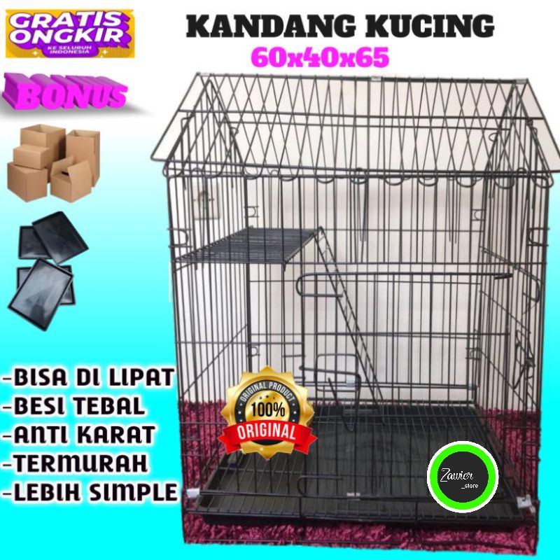 KANDANG KUCING.KELINCI.ANJING BESI LIPAT (KHUSUS GOSEND)-60 atap