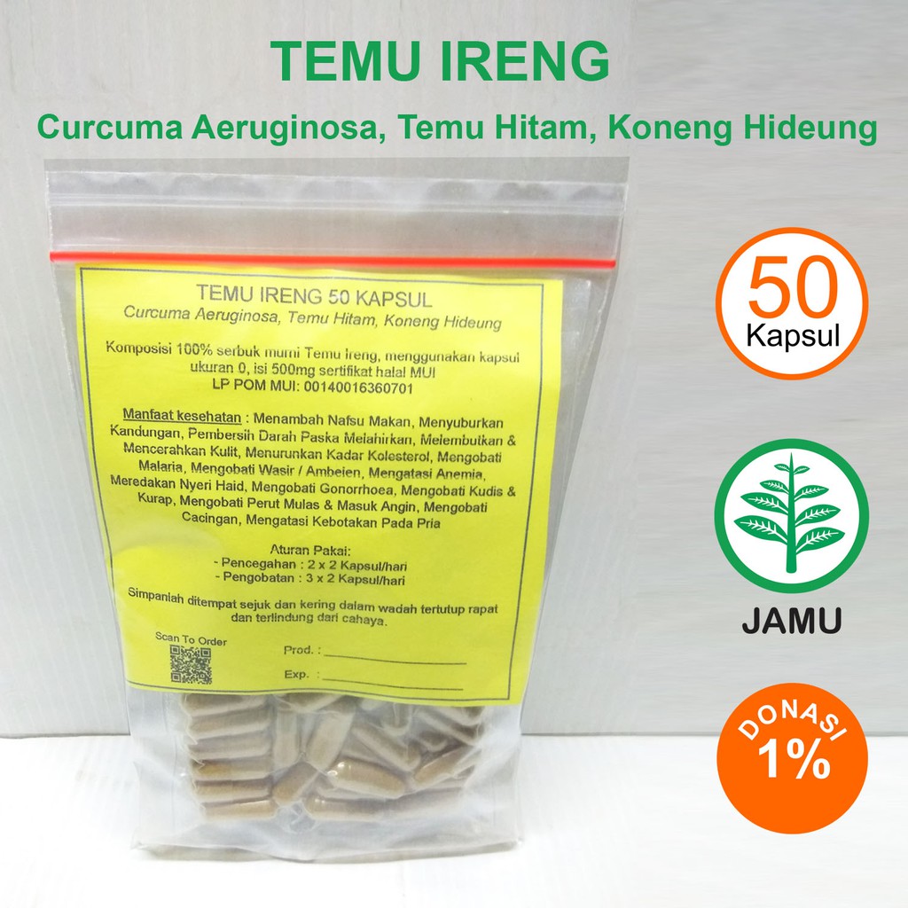 

TEMU IRENG HITAM 50 KAPSUL Koneng Hideung Wasir Ambeien Nyeri Haid Gonorrhoea