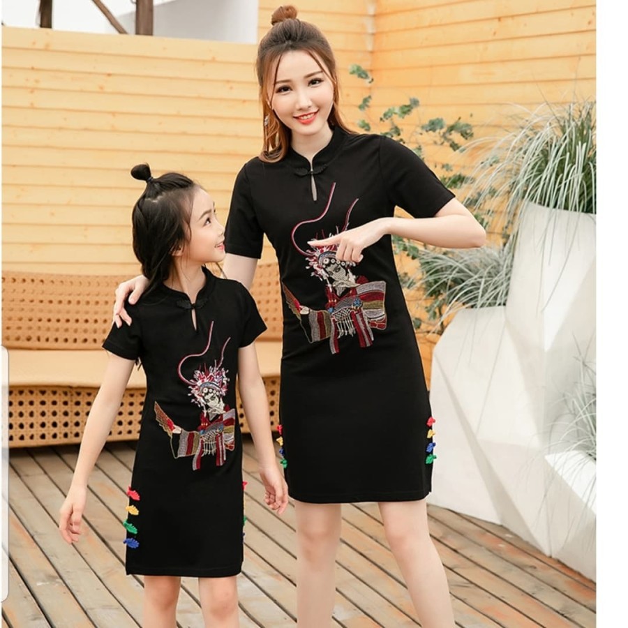 Cheongsam anak couple mom daughter set qipao chinese new year