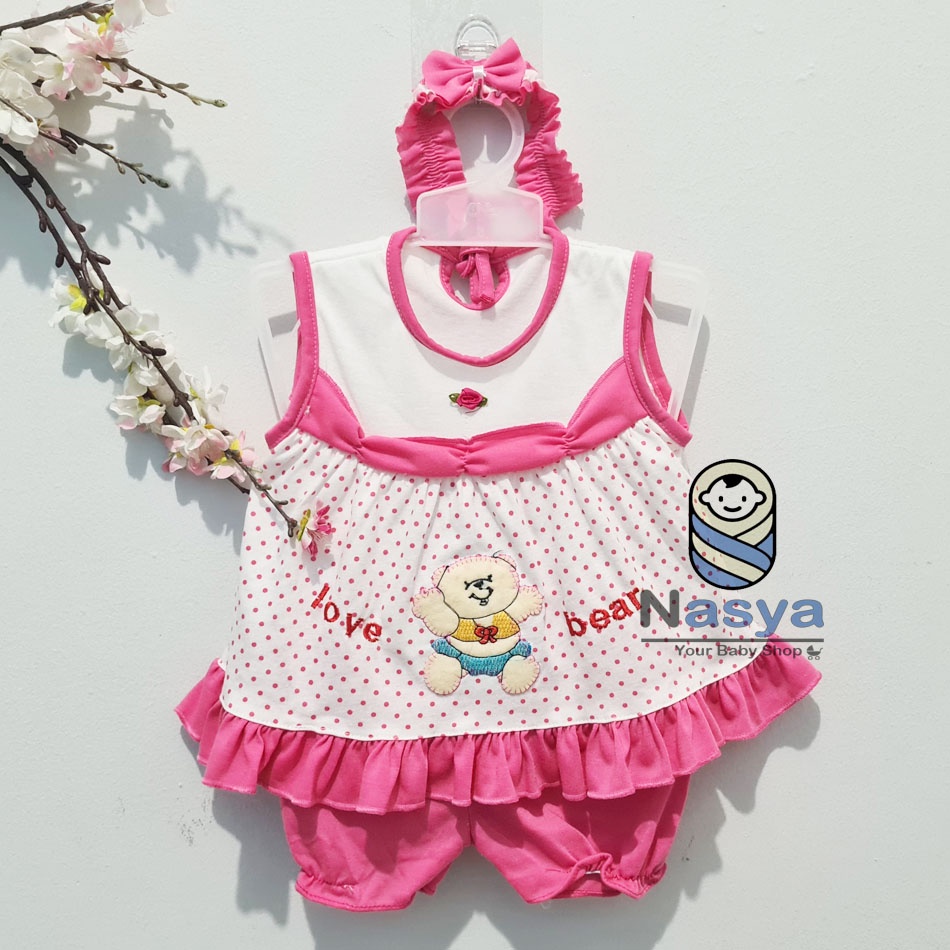 [P-016] Baju Bayi 0-6 m / Setelan Bayi Perempuan Motif Cartoon