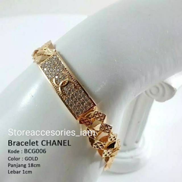 Xuping-gelang rantai plat chanel gold berlapis emas