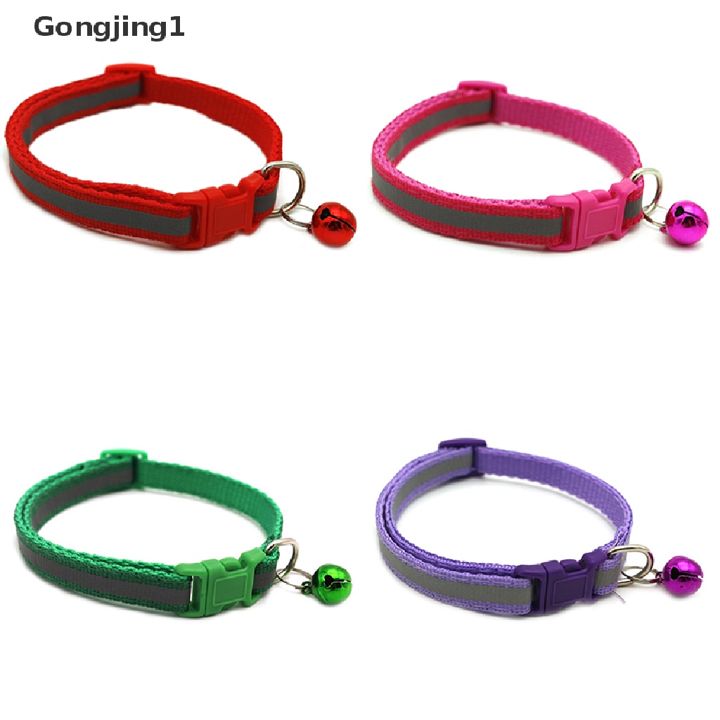 Gongjing1 Tag ID Kalung Anjing / Kucing Bahan Nilon Reflektif