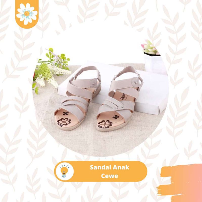 Sandal Anak Perempuan | Sendal Flat Casual Anak Cewe Premium Cantik Original